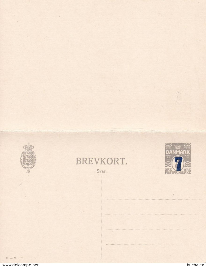 Dänemark Brevkort Med Betald Svar 7 Auf 3  öre Ungelaufen - Postal Stationery