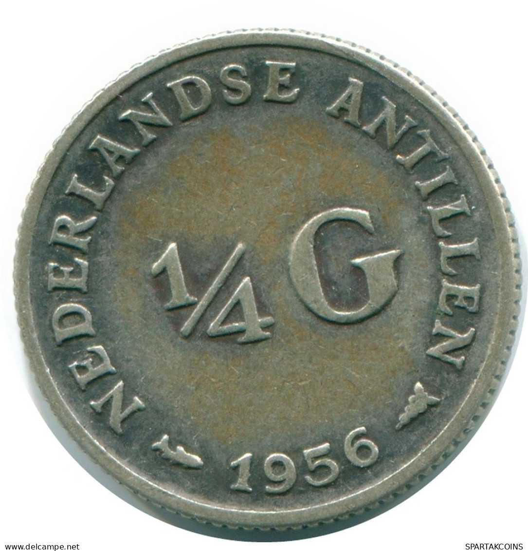 1/4 GULDEN 1956 NIEDERLÄNDISCHE ANTILLEN SILBER Koloniale Münze #NL10944.4.D.A - Netherlands Antilles