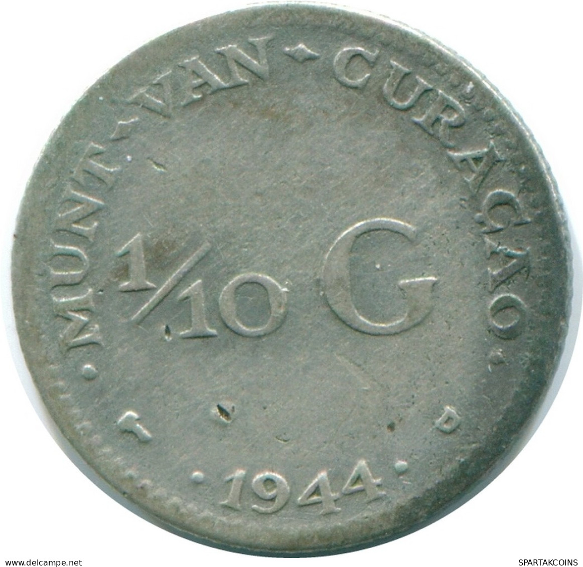 1/10 GULDEN 1944 CURACAO Netherlands SILVER Colonial Coin #NL11780.3.U.A - Curaçao