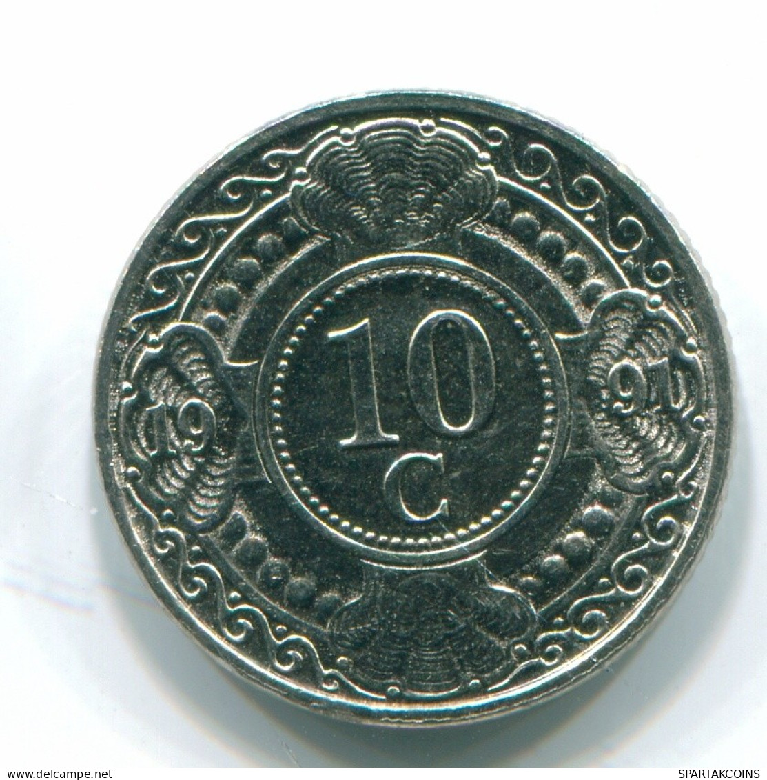 10 CENTS 1991 ANTILLES NÉERLANDAISES Nickel Colonial Pièce #S11347.F.A - Netherlands Antilles