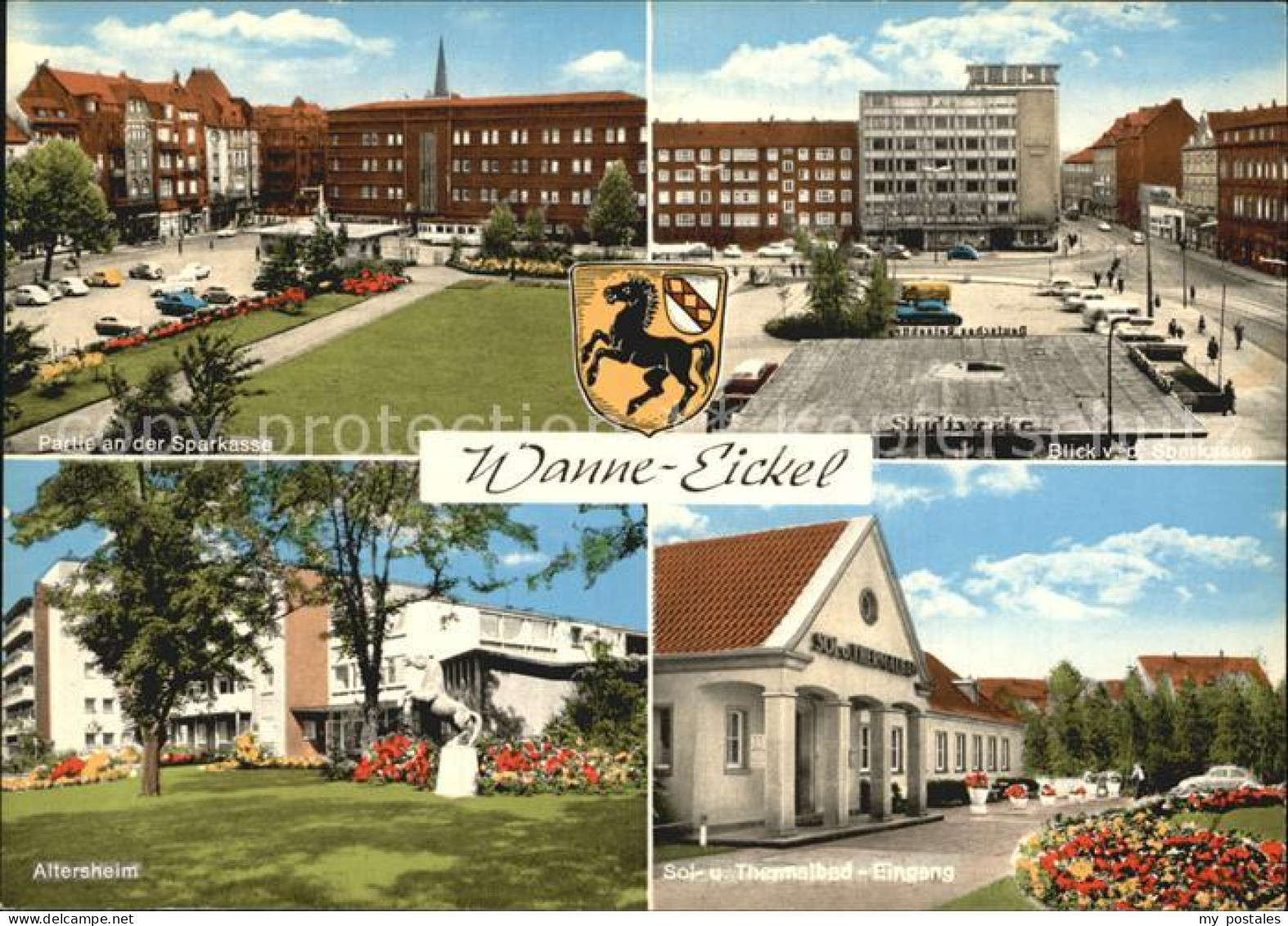 72506897 Wanne-Eickel Partie An Der Sparkasse Altersheim Thermalbad Eingang Hern - Herne