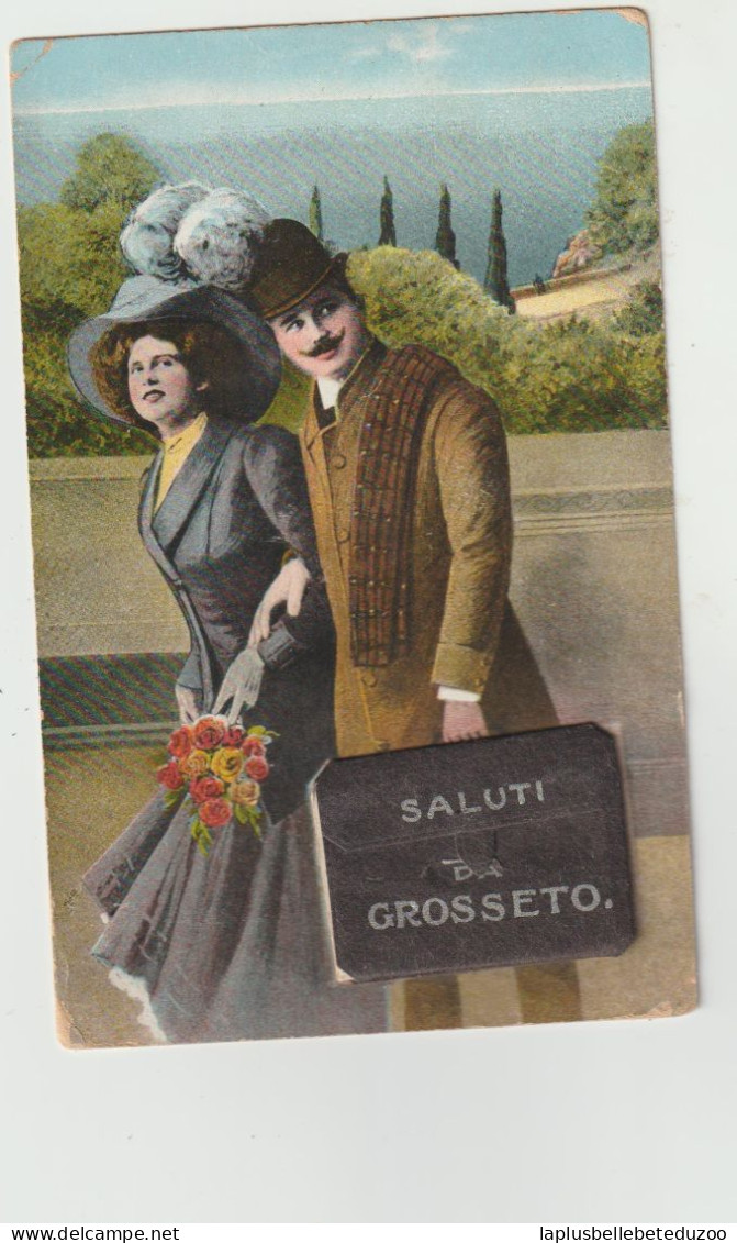 CPA - ITALIE - TOSCANA  - CARTE A SYSTEME TIRETTE - Saluti Da GROSSETO - Vers 1930 - Pas Courant - Grosseto