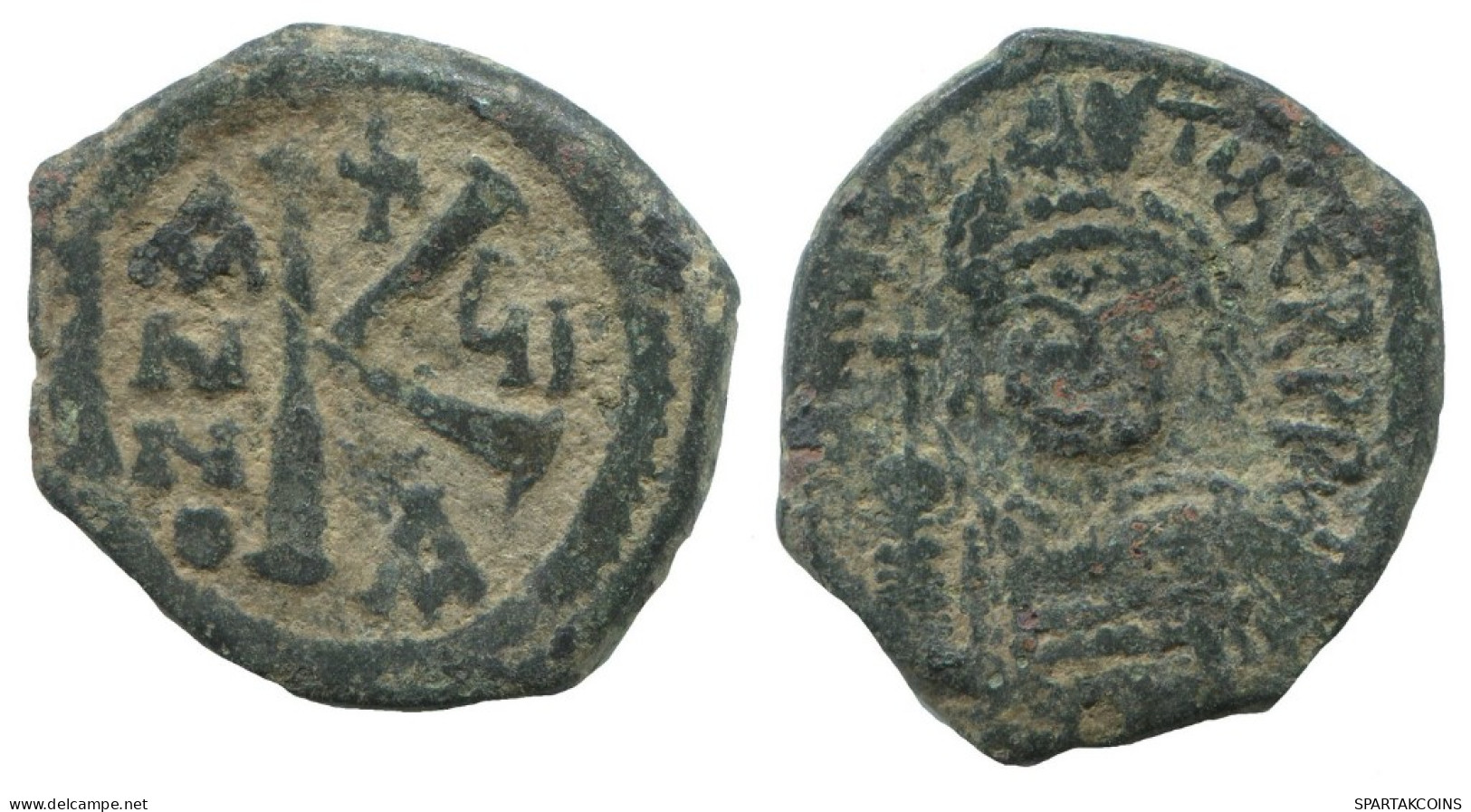 FLAVIUS JUSTINUS II 1/2 FOLLIS Antiguo BYZANTINE Moneda 6.2g/24mm #AA532.19.E.A - Byzantinische Münzen