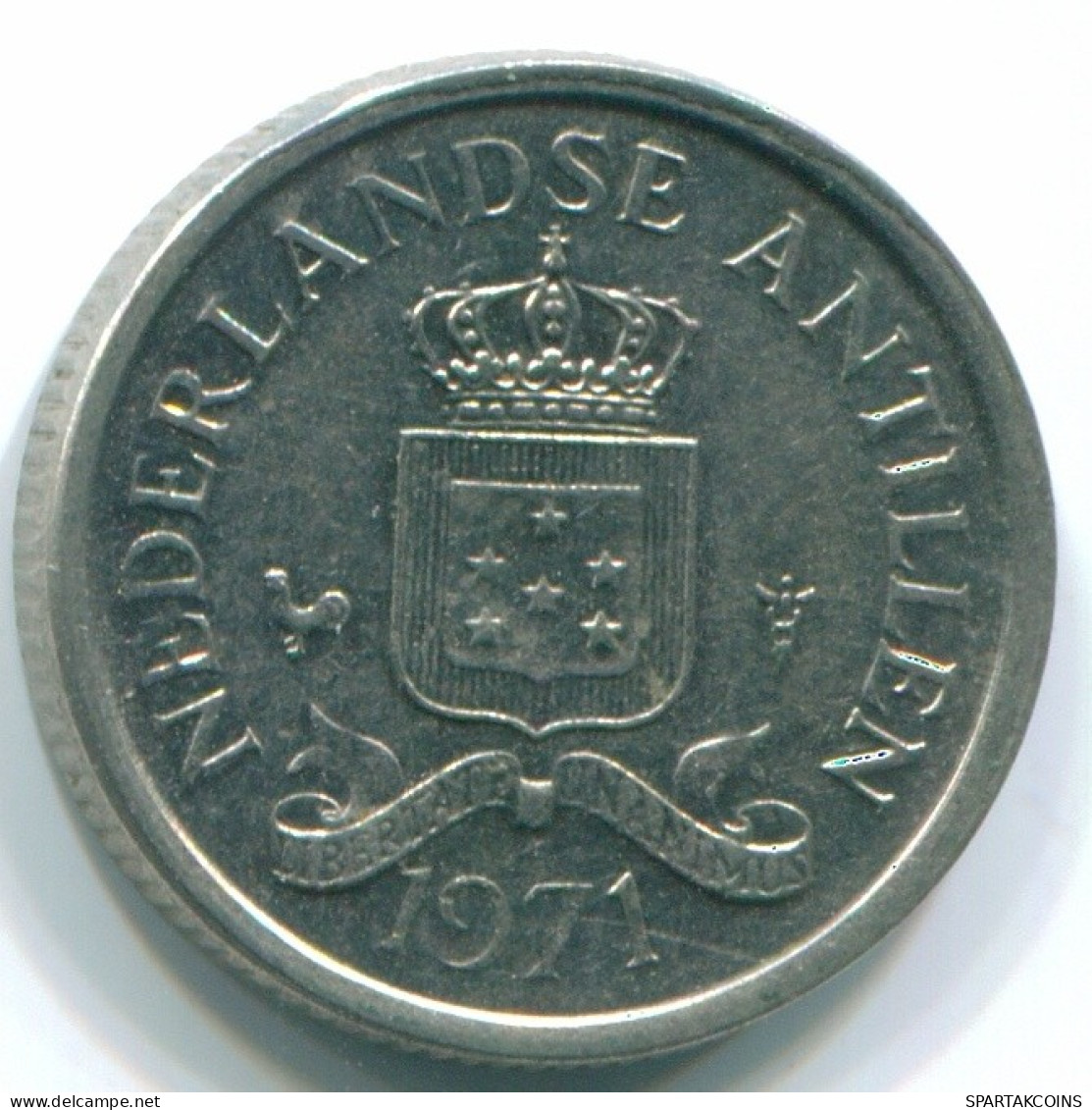 10 CENTS 1971 NIEDERLÄNDISCHE ANTILLEN Nickel Koloniale Münze #S13461.D.A - Niederländische Antillen