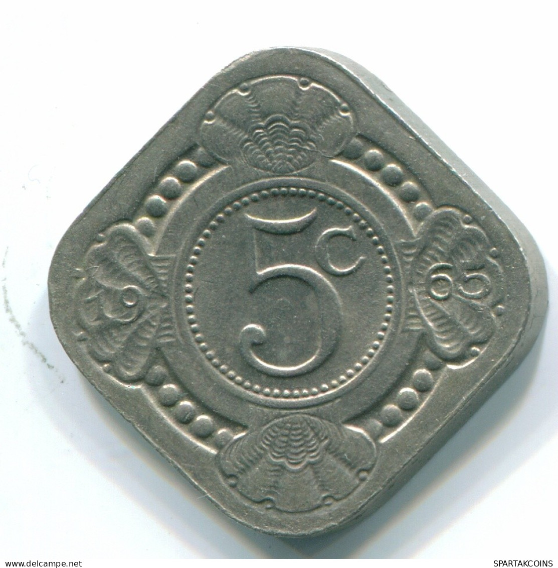 5 CENTS 1965 ANTILLES NÉERLANDAISES Nickel Colonial Pièce #S12434.F.A - Niederländische Antillen
