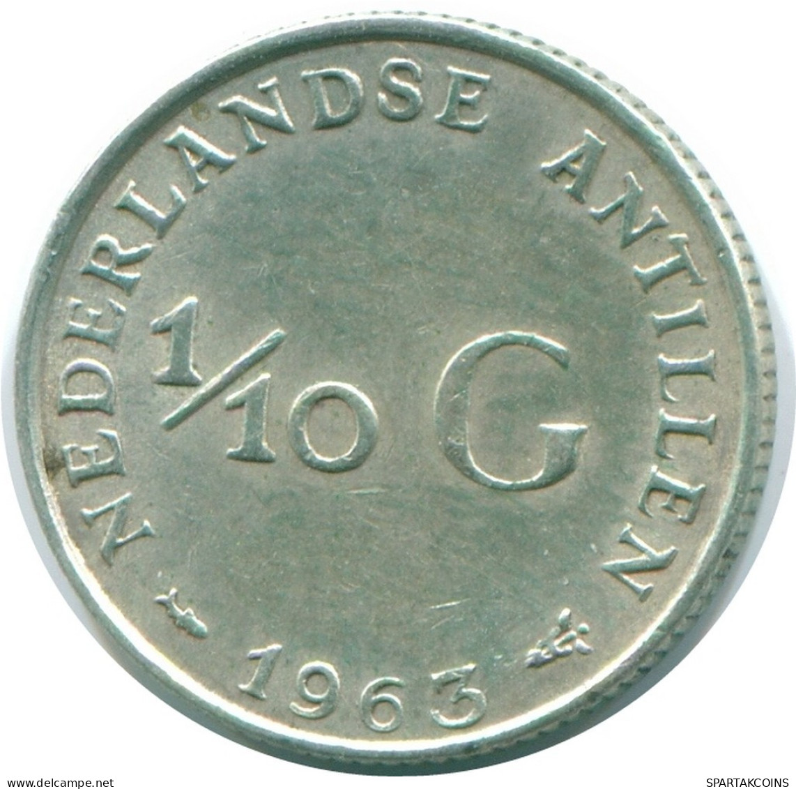 1/10 GULDEN 1963 ANTILLAS NEERLANDESAS PLATA Colonial Moneda #NL12530.3.E.A - Netherlands Antilles
