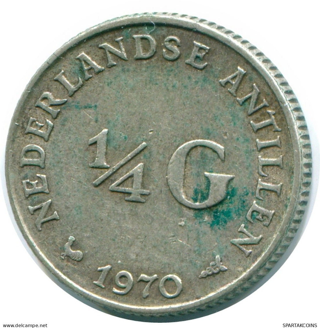 1/4 GULDEN 1970 ANTILLAS NEERLANDESAS PLATA Colonial Moneda #NL11656.4.E.A - Netherlands Antilles