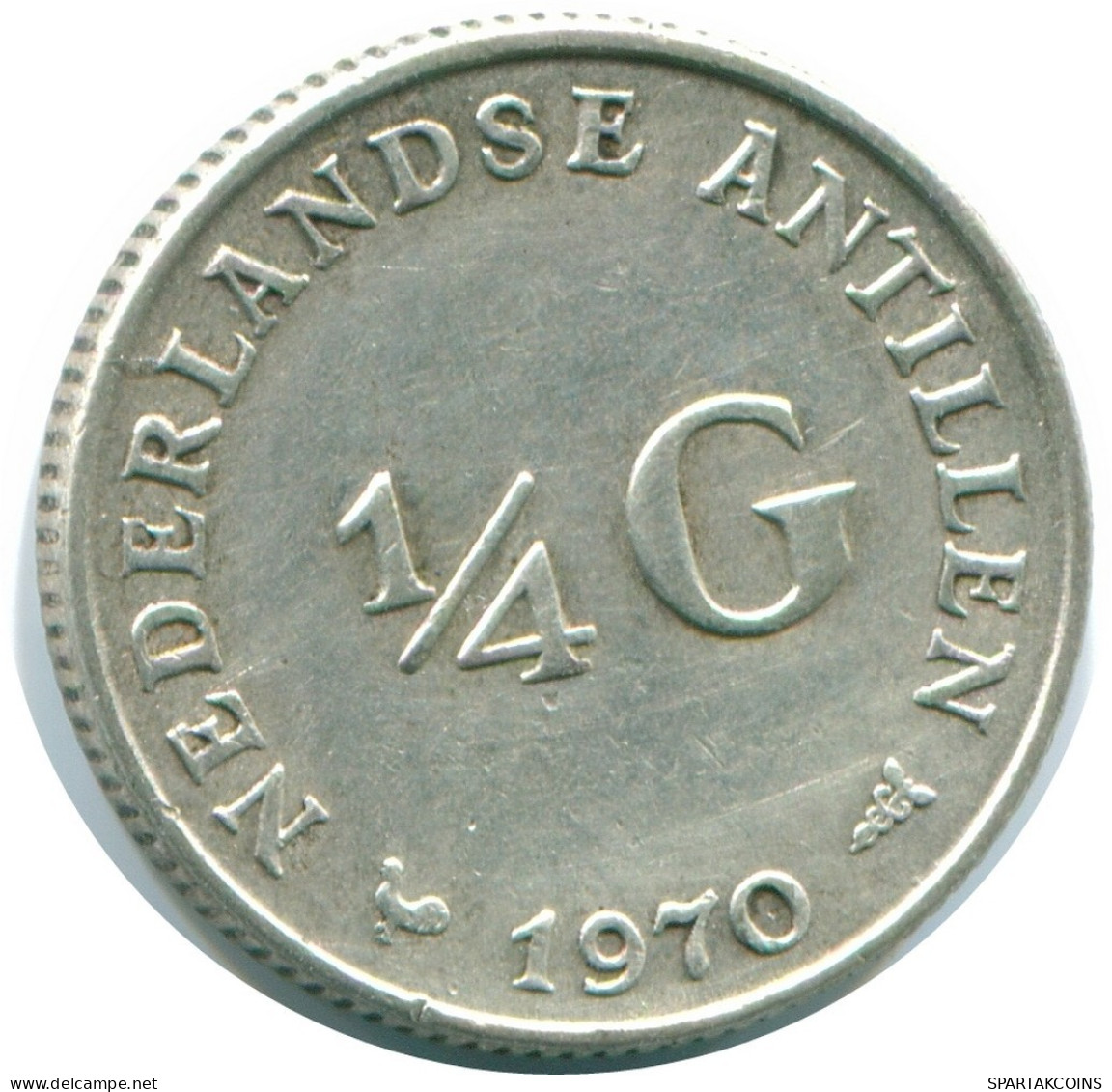 1/4 GULDEN 1970 ANTILLAS NEERLANDESAS PLATA Colonial Moneda #NL11652.4.E.A - Antilles Néerlandaises