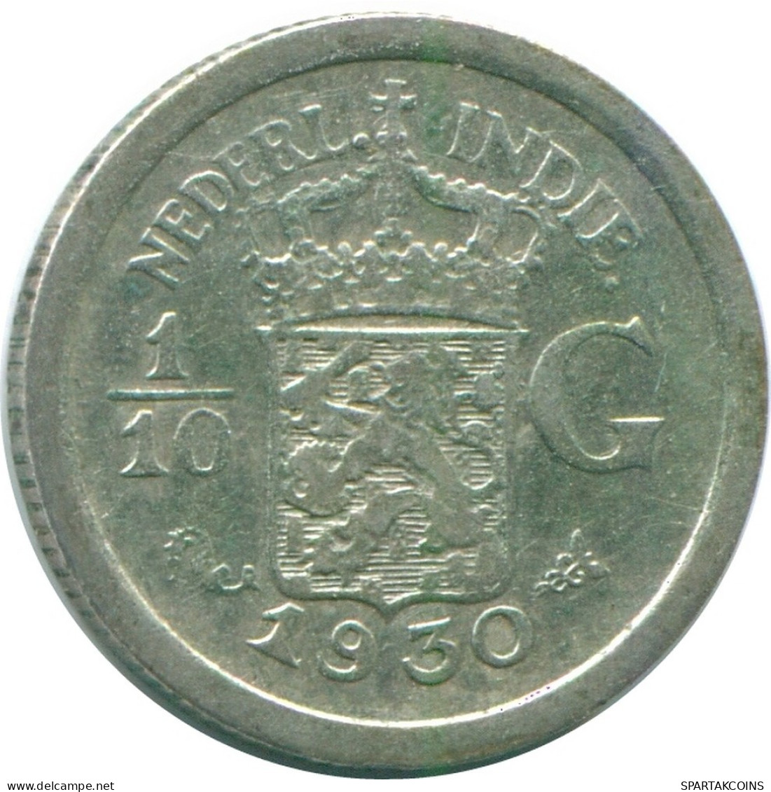 1/10 GULDEN 1930 NETHERLANDS EAST INDIES SILVER Colonial Coin #NL13458.3.U.A - Dutch East Indies
