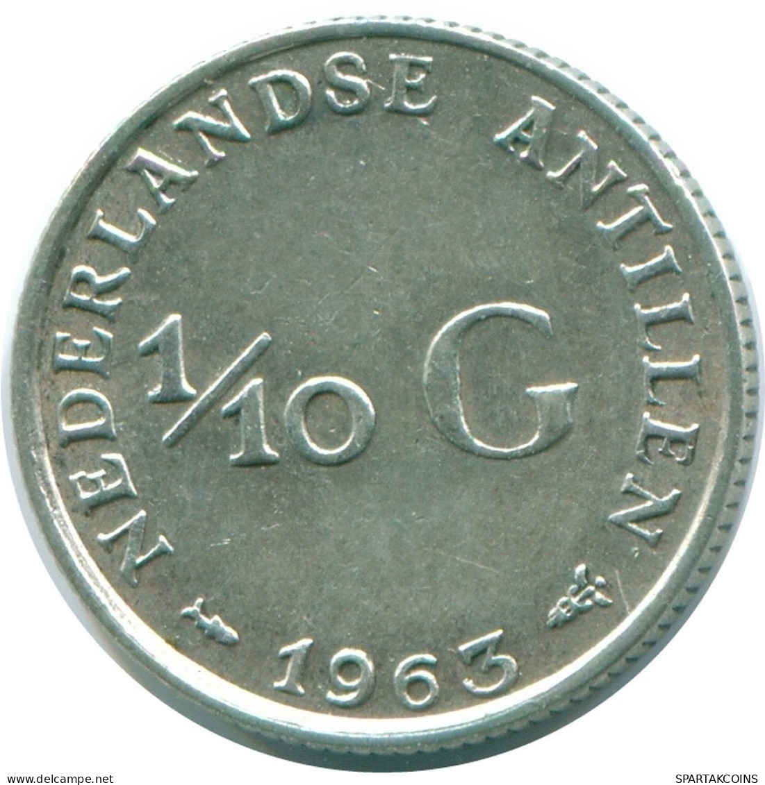 1/10 GULDEN 1963 NETHERLANDS ANTILLES SILVER Colonial Coin #NL12528.3.U.A - Nederlandse Antillen
