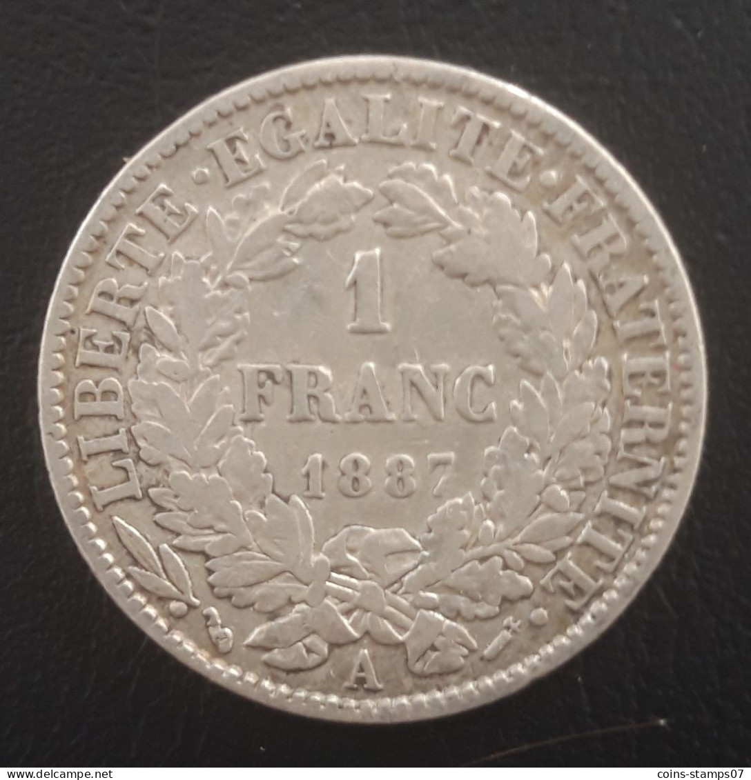 France - 1 Franc Cérès 1887 A - 1 Franc