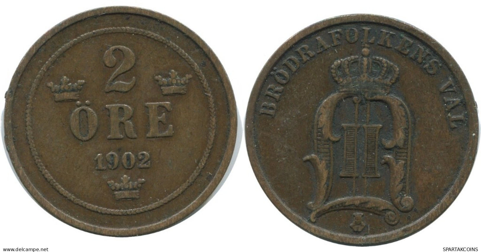 2 ORE 1902 SUECIA SWEDEN Moneda #AC981.2.E.A - Suède