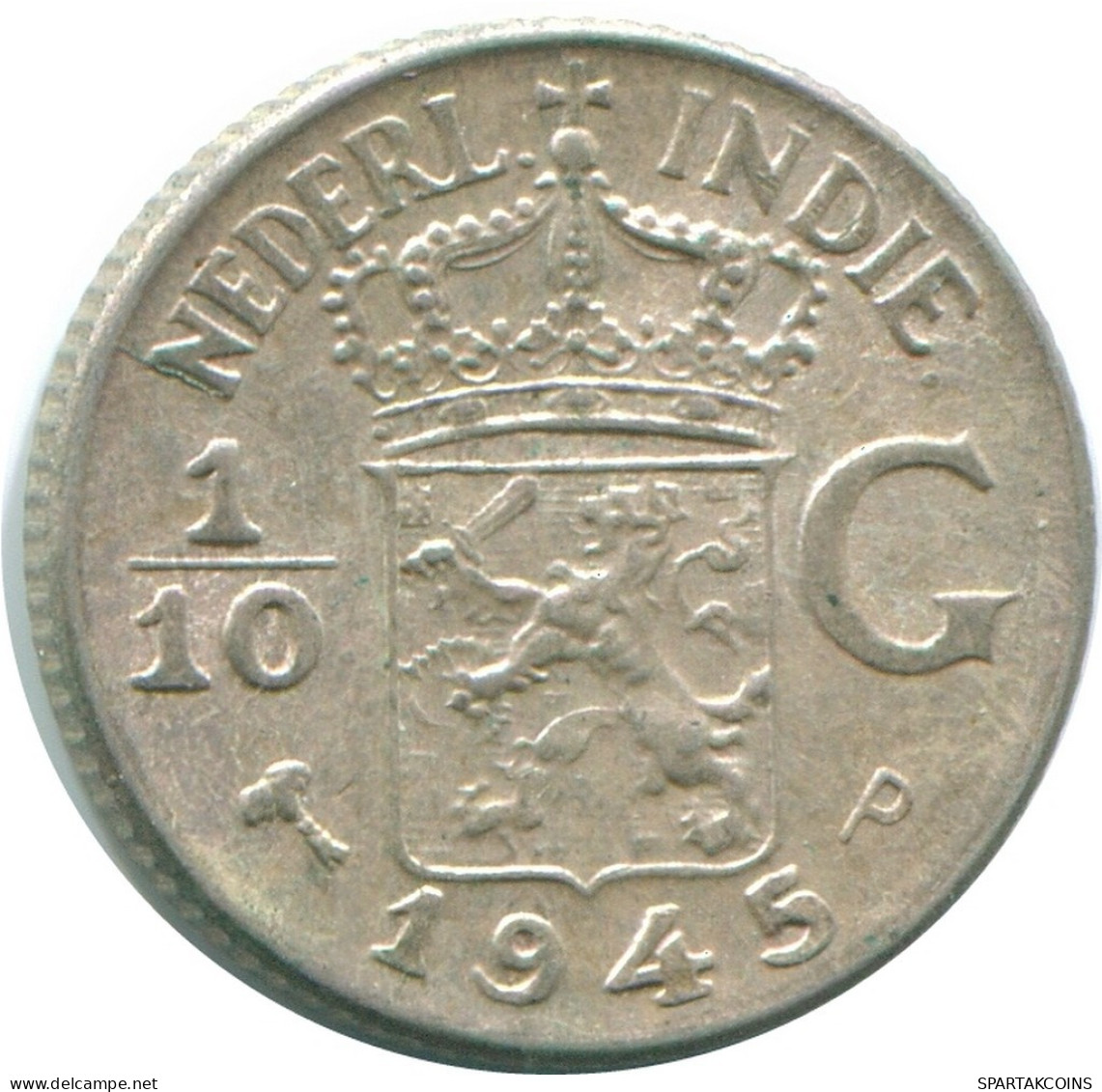 1/10 GULDEN 1945 P INDIAS ORIENTALES DE LOS PAÍSES BAJOS PLATA #NL14153.3.E.A - Indes Neerlandesas