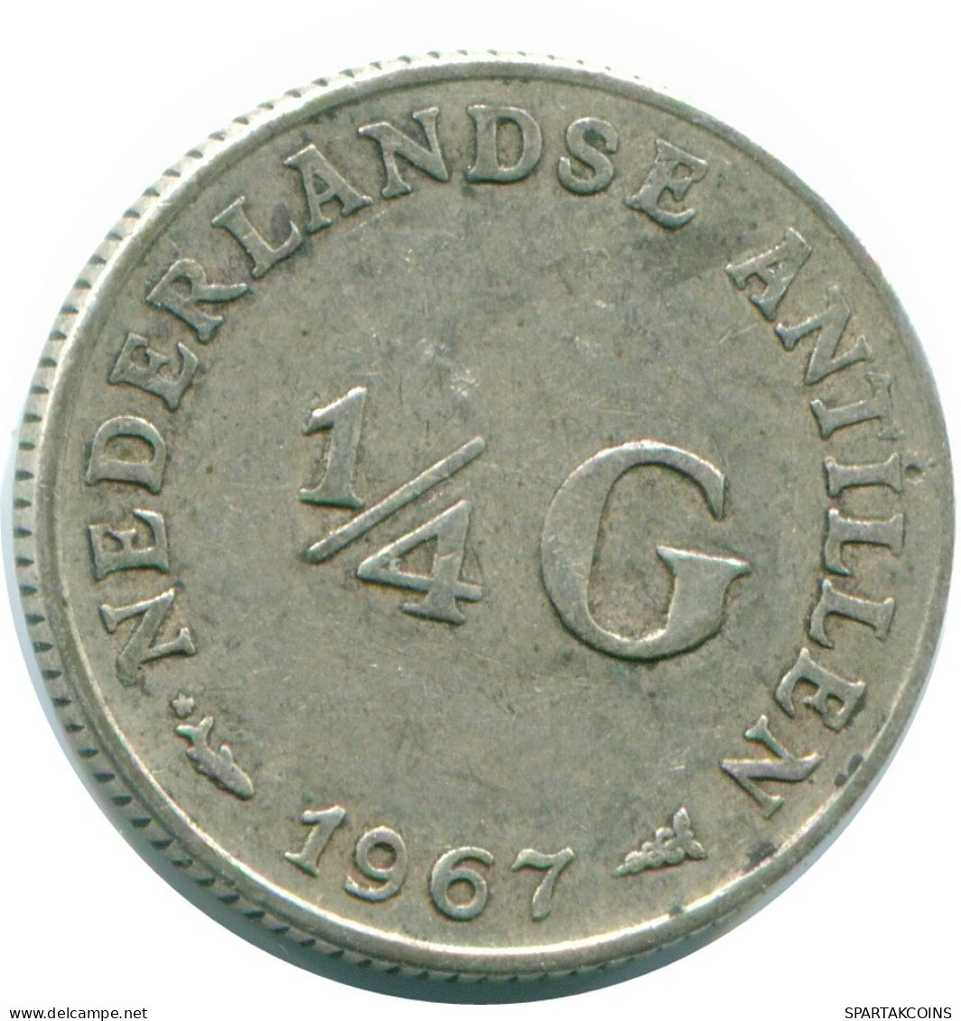 1/4 GULDEN 1967 ANTILLAS NEERLANDESAS PLATA Colonial Moneda #NL11506.4.E.A - Niederländische Antillen