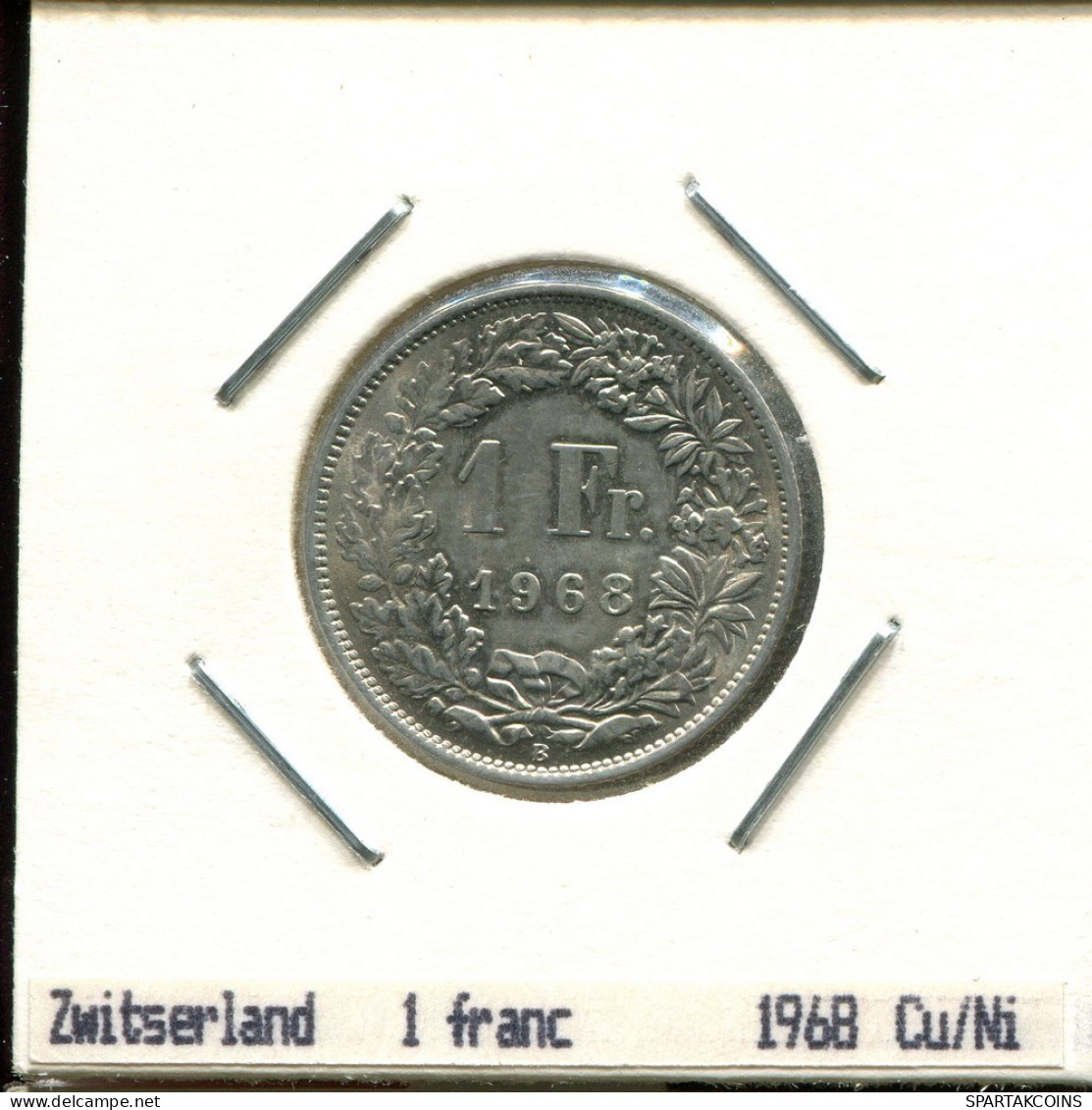 1 FRANCS 1968 SCHWEIZ SWITZERLAND Münze #AS486.D.A - Altri & Non Classificati