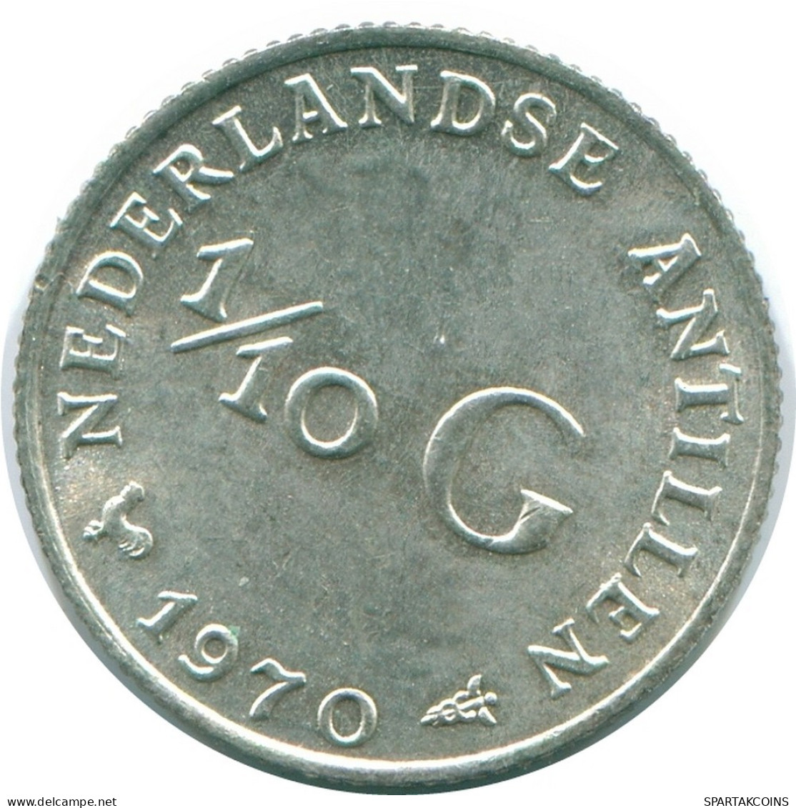 1/10 GULDEN 1970 NIEDERLÄNDISCHE ANTILLEN SILBER Koloniale Münze #NL12974.3.D.A - Netherlands Antilles