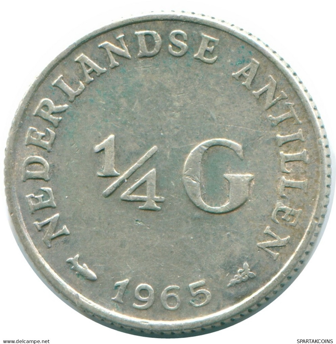1/4 GULDEN 1965 NETHERLANDS ANTILLES SILVER Colonial Coin #NL11279.4.U.A - Niederländische Antillen