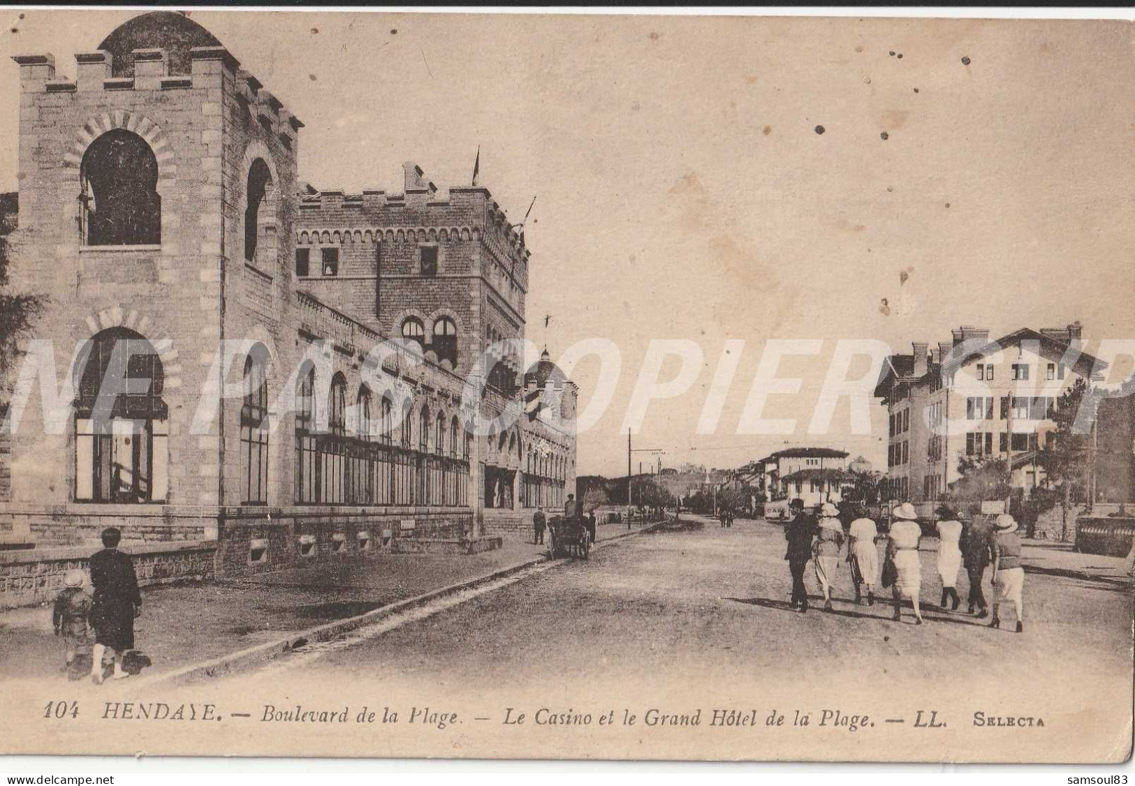 Carte Postale CPA Hendaye (64) Boulevard De La Plage Le Casino Et Le Grand Hotel De La Plage - Hendaye