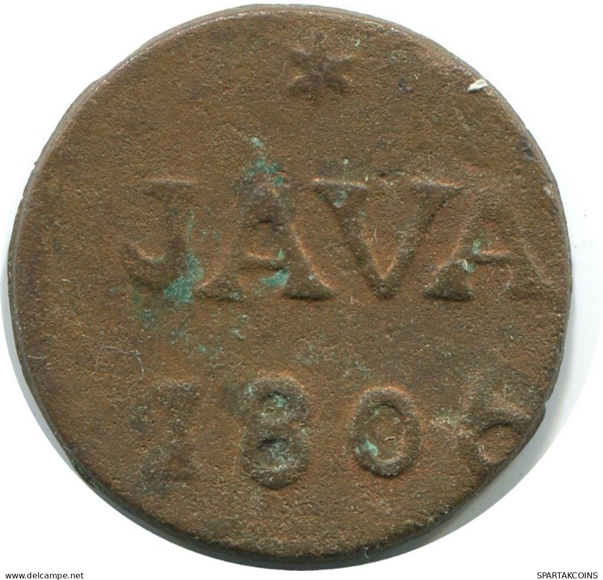 1806 JAVA VOC DUIT NETHERLANDS EAST INDIA R NEW YORK COLONIAL PENNY #AE837.27.U.A - Niederländisch-Indien