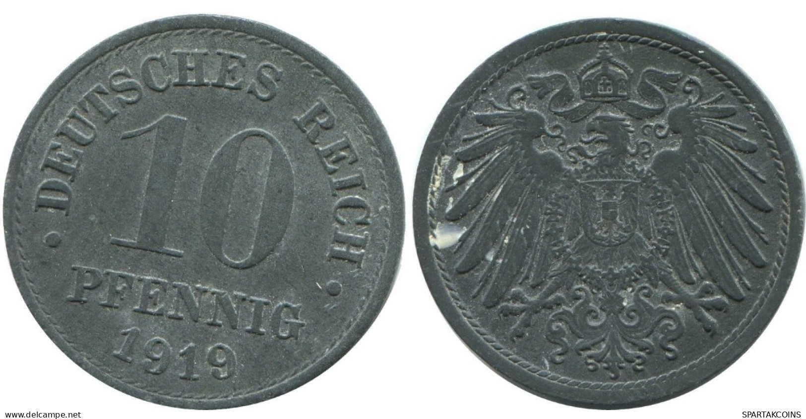 10 PFENNIG 1919 DEUTSCHLAND Münze GERMANY #AD518.9.D.A - 10 Rentenpfennig & 10 Reichspfennig