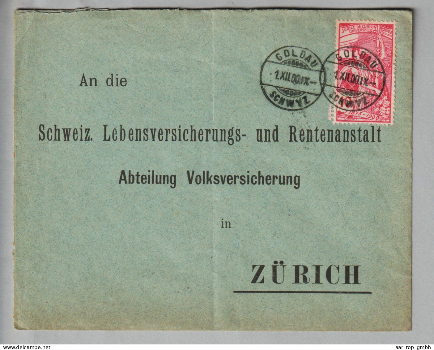 CH Heimat SZ Goldau 1900-12-01 Brief Nach Zürich Mit 10Rp. UPU SBK#78B - Covers & Documents