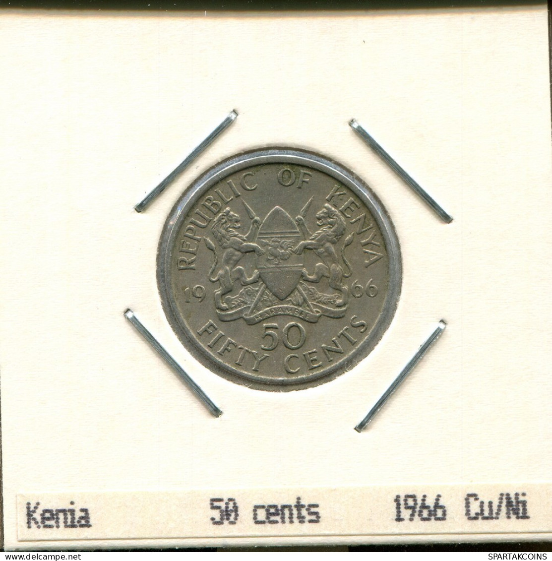 50 CENTS 1966 KENYA Moneda #AS327.E.A - Kenya