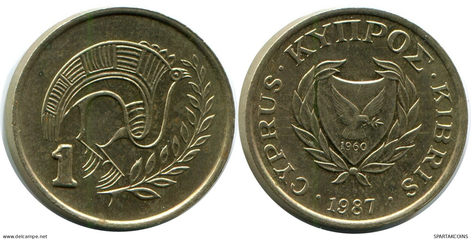 1 CENTS 1987 CHIPRE CYPRUS Moneda #AP326.E.A - Chypre