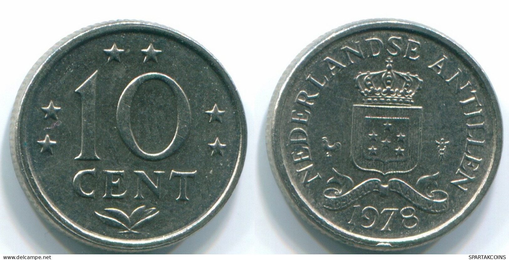 10 CENTS 1978 ANTILLAS NEERLANDESAS Nickel Colonial Moneda #S13550.E.A - Netherlands Antilles