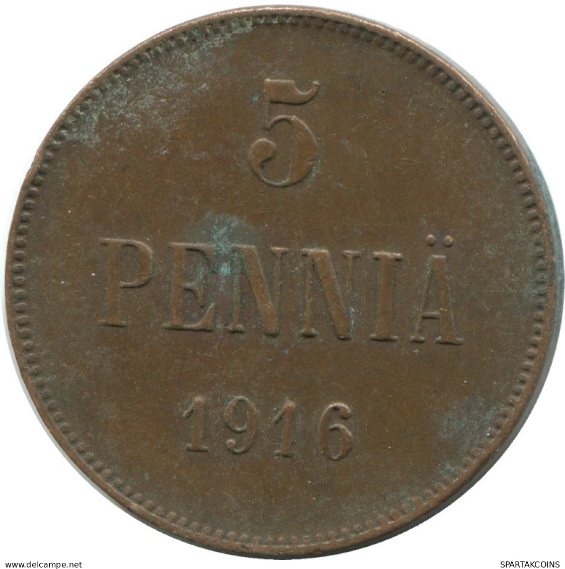 5 PENNIA 1916 FINLAND Coin RUSSIA EMPIRE #AB140.5.U.A - Finlandia