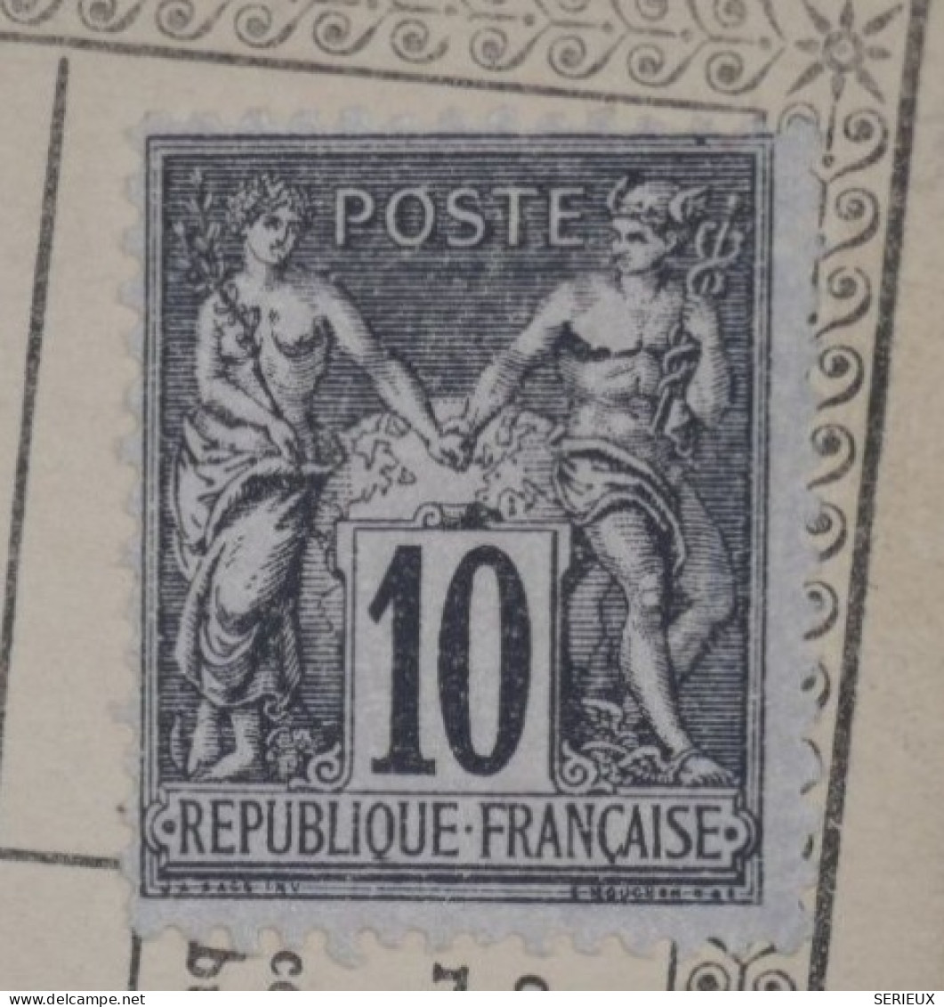 FRANCE BELLE  CARTE NON VOYAGEE 1877 +  SAGE 10C NEUF. DP8 - 1876-1898 Sage (Tipo II)