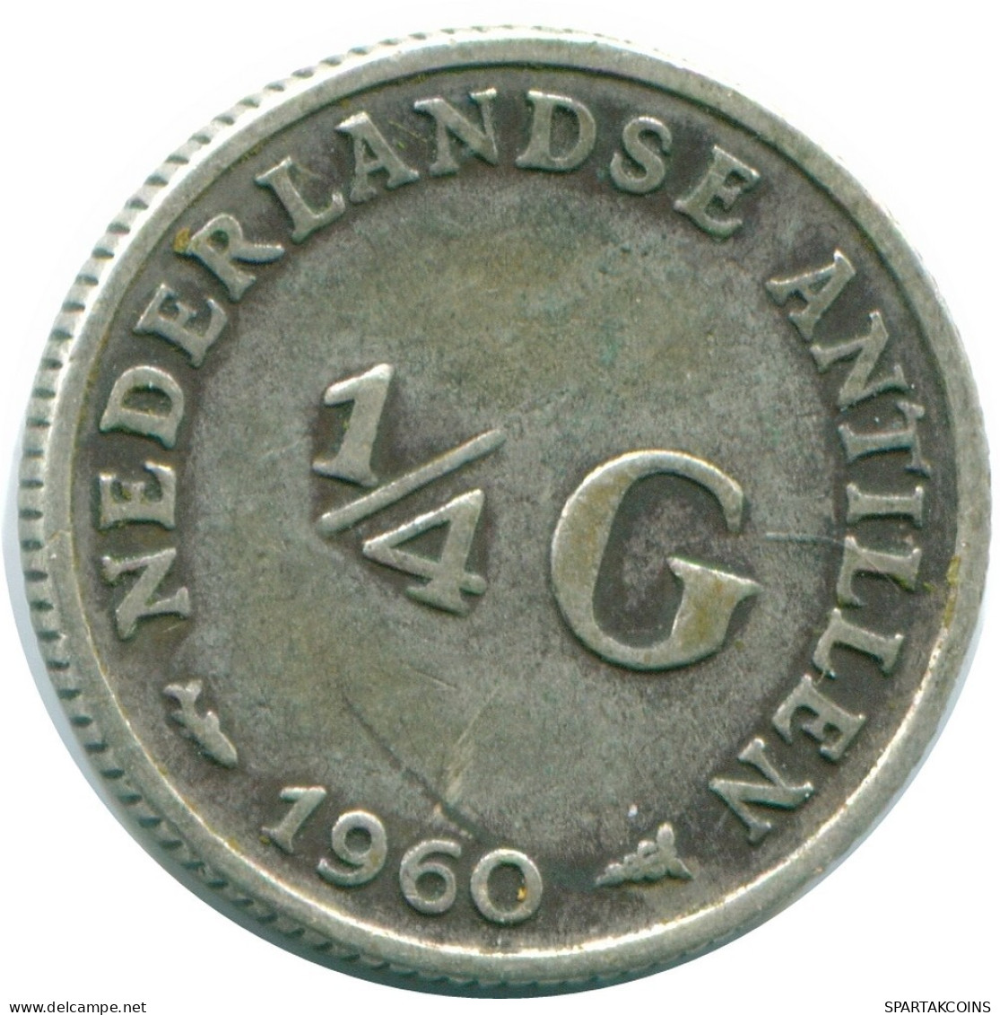 1/4 GULDEN 1960 NETHERLANDS ANTILLES SILVER Colonial Coin #NL11049.4.U.A - Antilles Néerlandaises