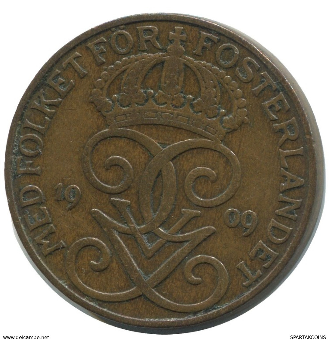 5 ORE 1909 SWEDEN Coin #AC428.2.U.A - Schweden