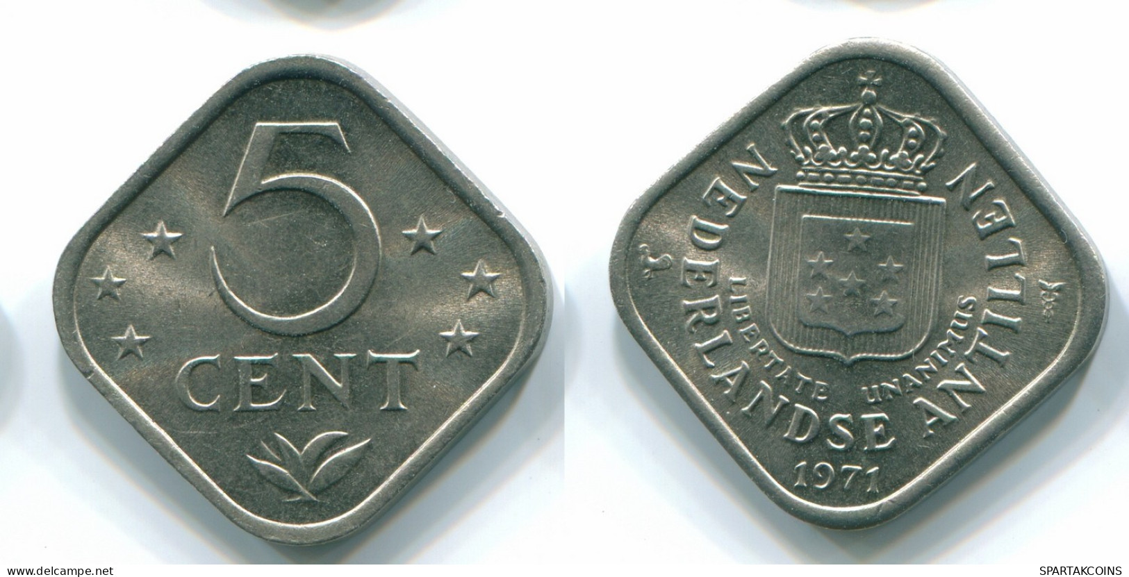 5 CENTS 1971 NIEDERLÄNDISCHE ANTILLEN Nickel Koloniale Münze #S12208.D.A - Niederländische Antillen