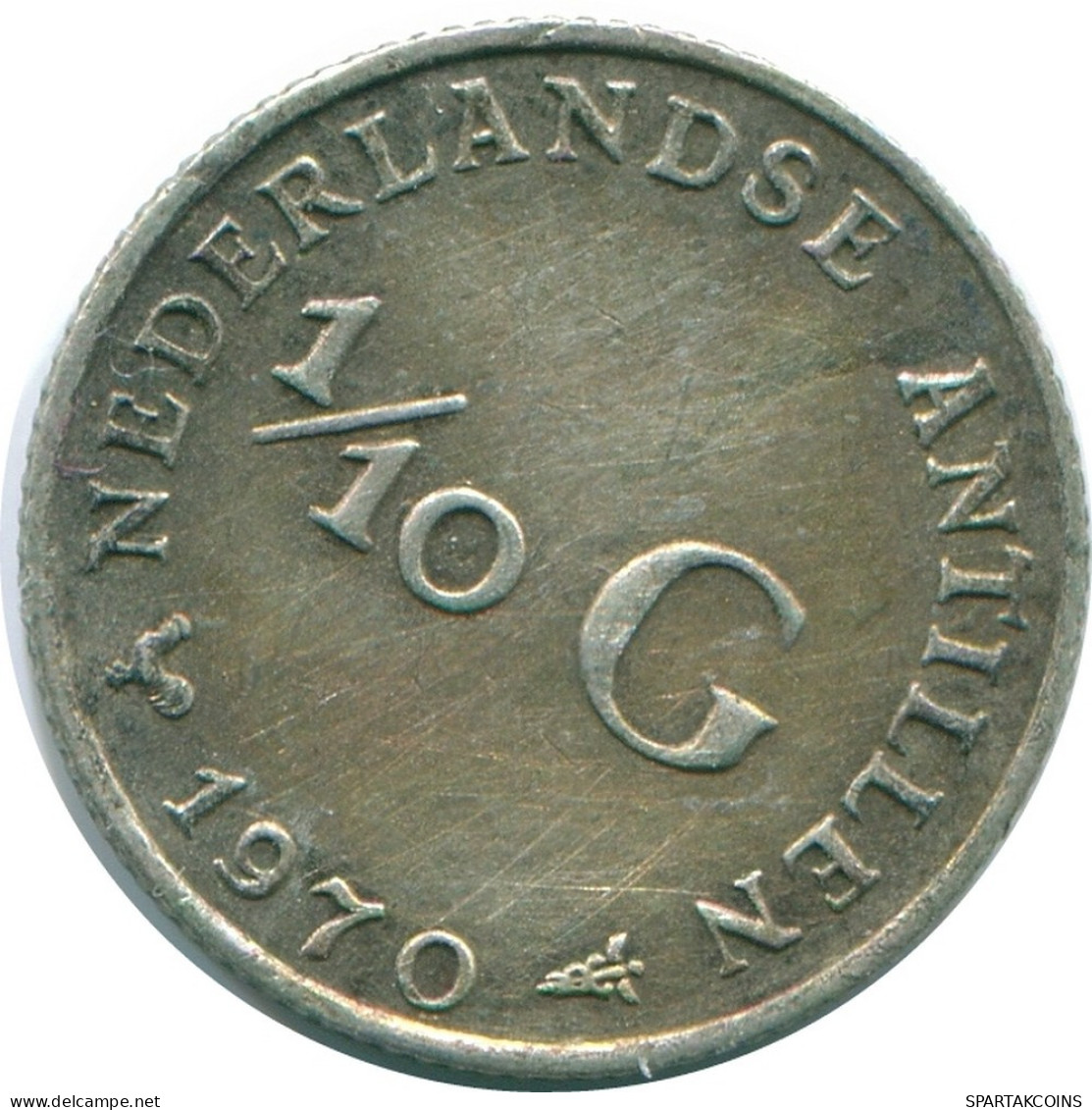 1/10 GULDEN 1970 ANTILLES NÉERLANDAISES ARGENT Colonial Pièce #NL13079.3.F.A - Netherlands Antilles