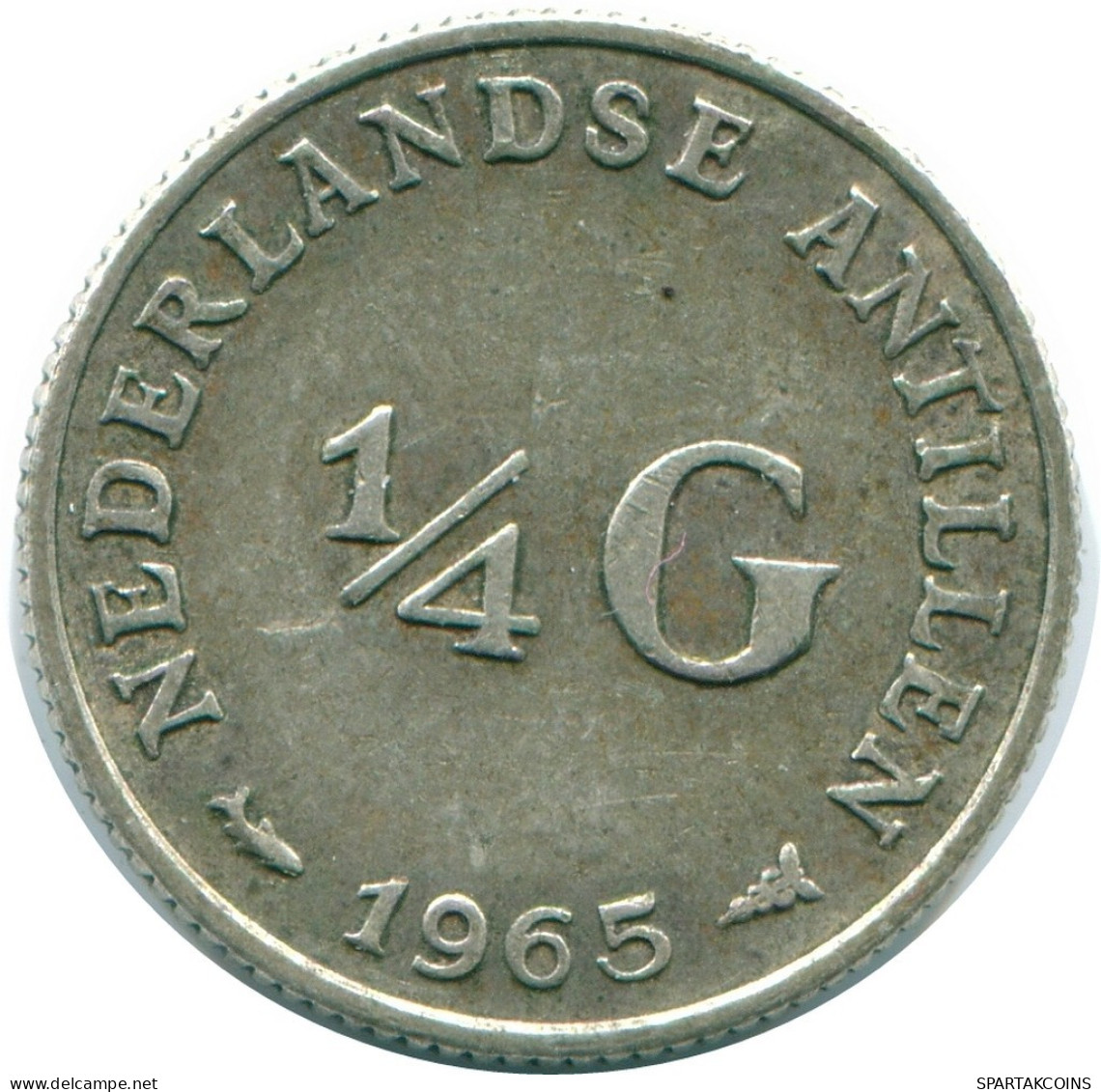 1/4 GULDEN 1965 NIEDERLÄNDISCHE ANTILLEN SILBER Koloniale Münze #NL11382.4.D.A - Netherlands Antilles