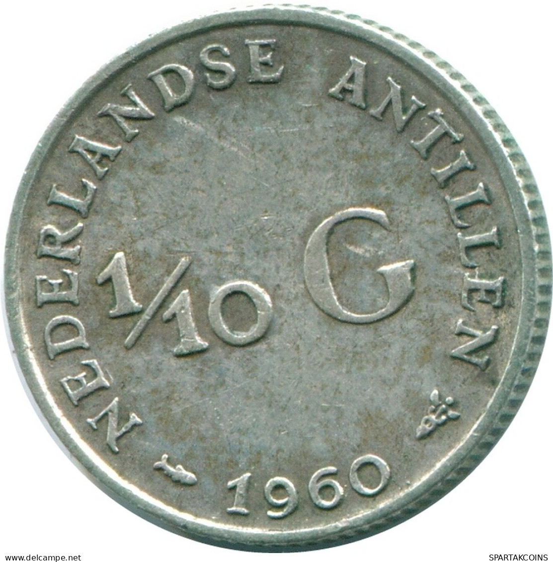 1/10 GULDEN 1960 NIEDERLÄNDISCHE ANTILLEN SILBER Koloniale Münze #NL12256.3.D.A - Netherlands Antilles