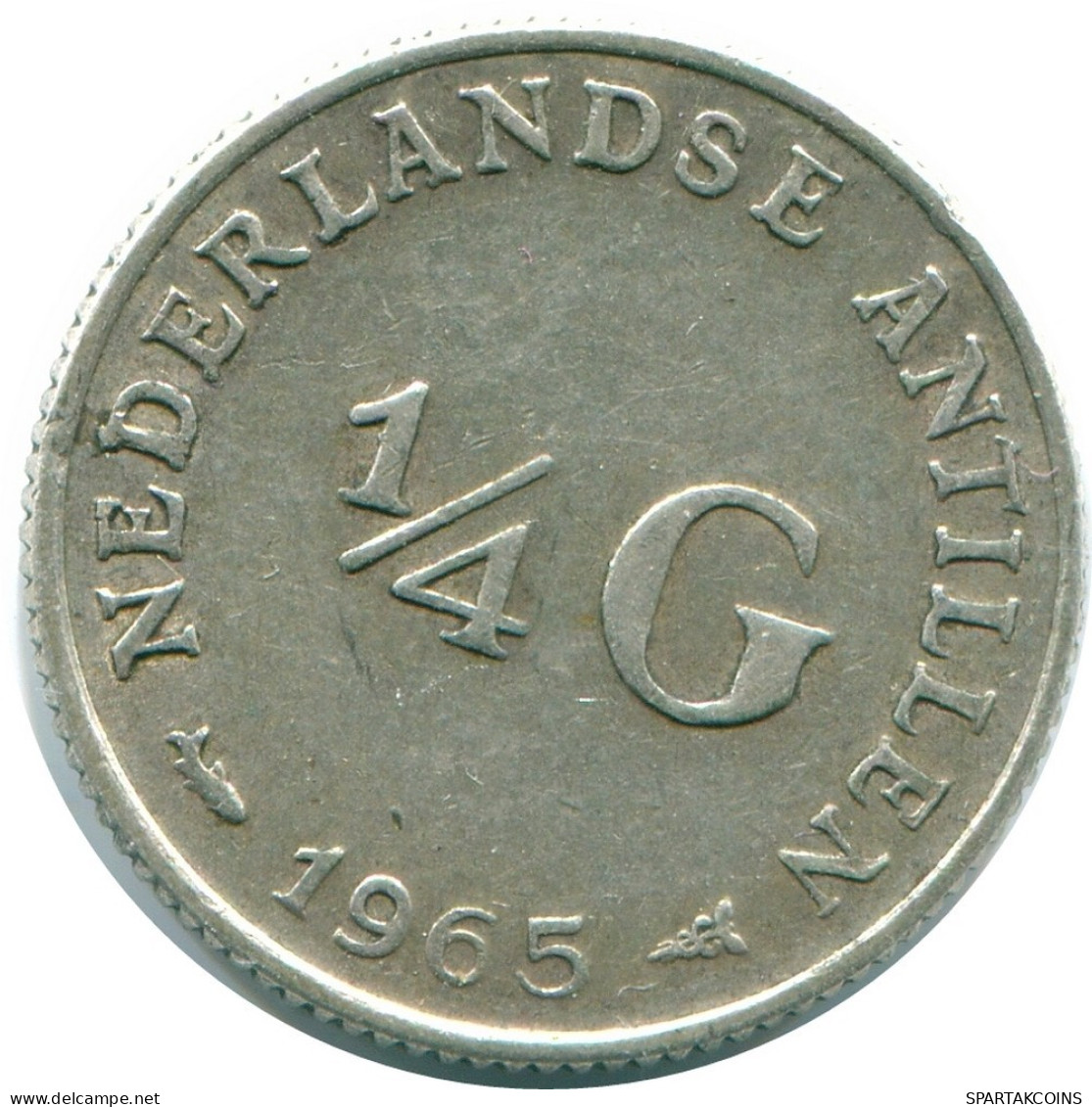 1/4 GULDEN 1965 NIEDERLÄNDISCHE ANTILLEN SILBER Koloniale Münze #NL11430.4.D.A - Antilles Néerlandaises