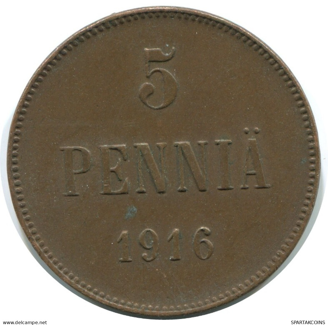 5 PENNIA 1916 FINLAND Coin RUSSIA EMPIRE #AB273.5.U.A - Finland