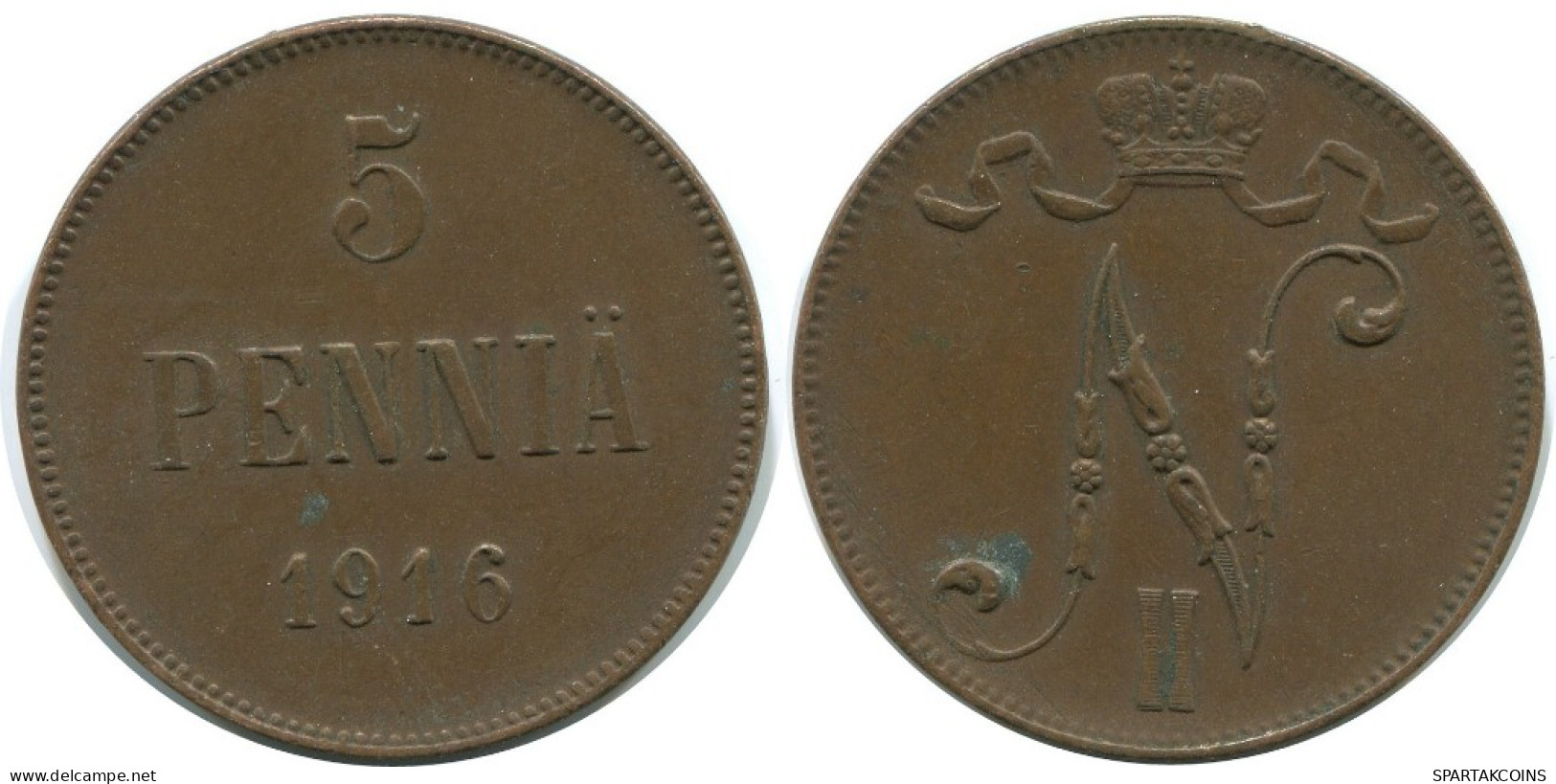 5 PENNIA 1916 FINLAND Coin RUSSIA EMPIRE #AB273.5.U.A - Finland