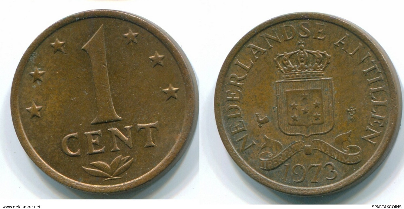 1 CENT 1973 ANTILLAS NEERLANDESAS Bronze Colonial Moneda #S10646.E.A - Niederländische Antillen