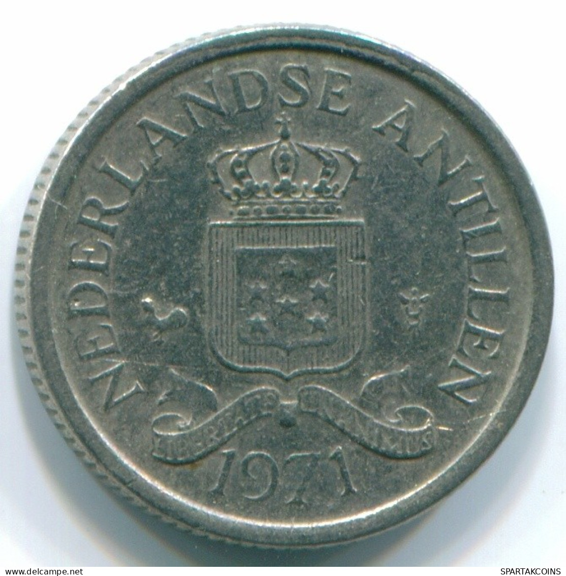 10 CENTS 1971 NIEDERLÄNDISCHE ANTILLEN Nickel Koloniale Münze #S13445.D.A - Niederländische Antillen