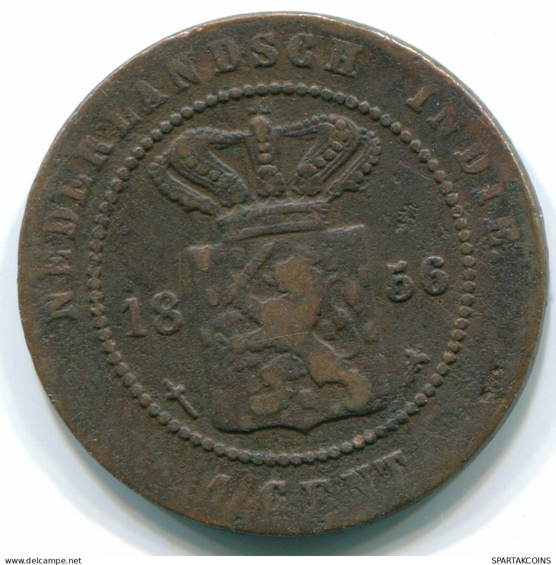 1 CENT 1856 INDES ORIENTALES NÉERLANDAISES INDONÉSIE INDONESIA Copper Colonial Pièce #S10021.F.A - Niederländisch-Indien