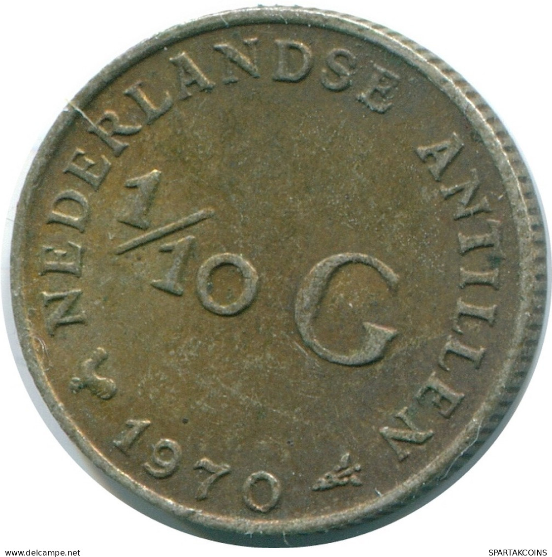 1/10 GULDEN 1970 NIEDERLÄNDISCHE ANTILLEN SILBER Koloniale Münze #NL13117.3.D.A - Niederländische Antillen
