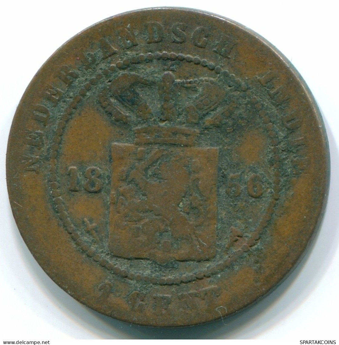 1 CENT 1856 INDES ORIENTALES NÉERLANDAISES INDONÉSIE INDONESIA Copper Colonial Pièce #S10014.F.A - Dutch East Indies