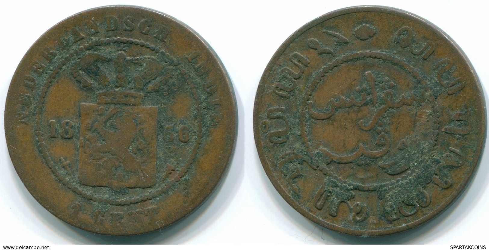 1 CENT 1856 INDES ORIENTALES NÉERLANDAISES INDONÉSIE INDONESIA Copper Colonial Pièce #S10014.F.A - Indes Neerlandesas