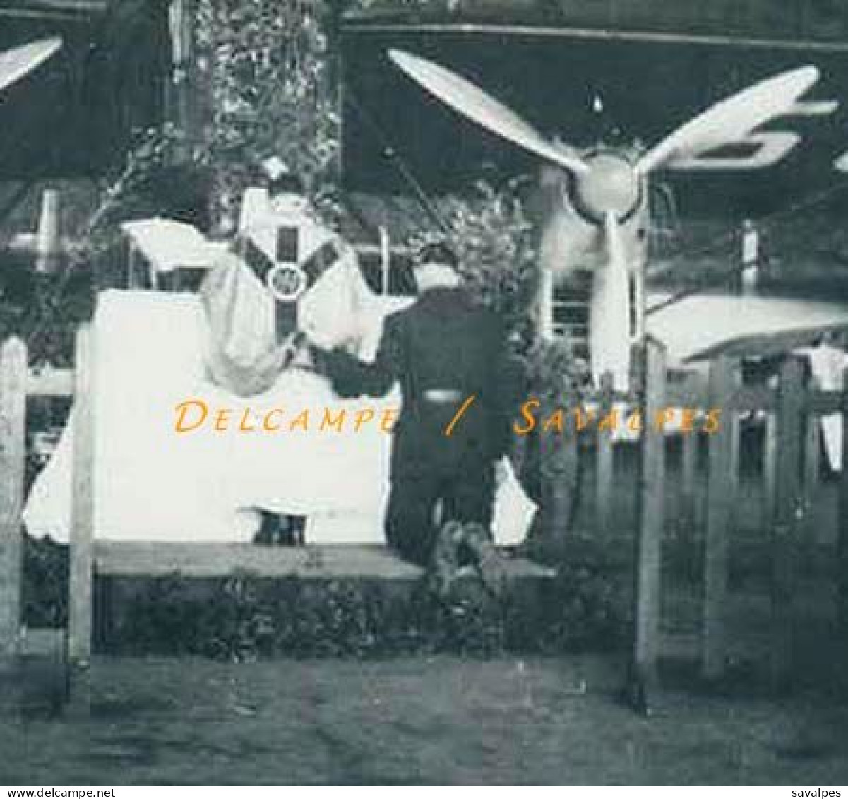 Aviation * Messe Bénédiction Pâques Dans Un Hangar (Meknès ?)* Photo Originale 1940 - Luftfahrt