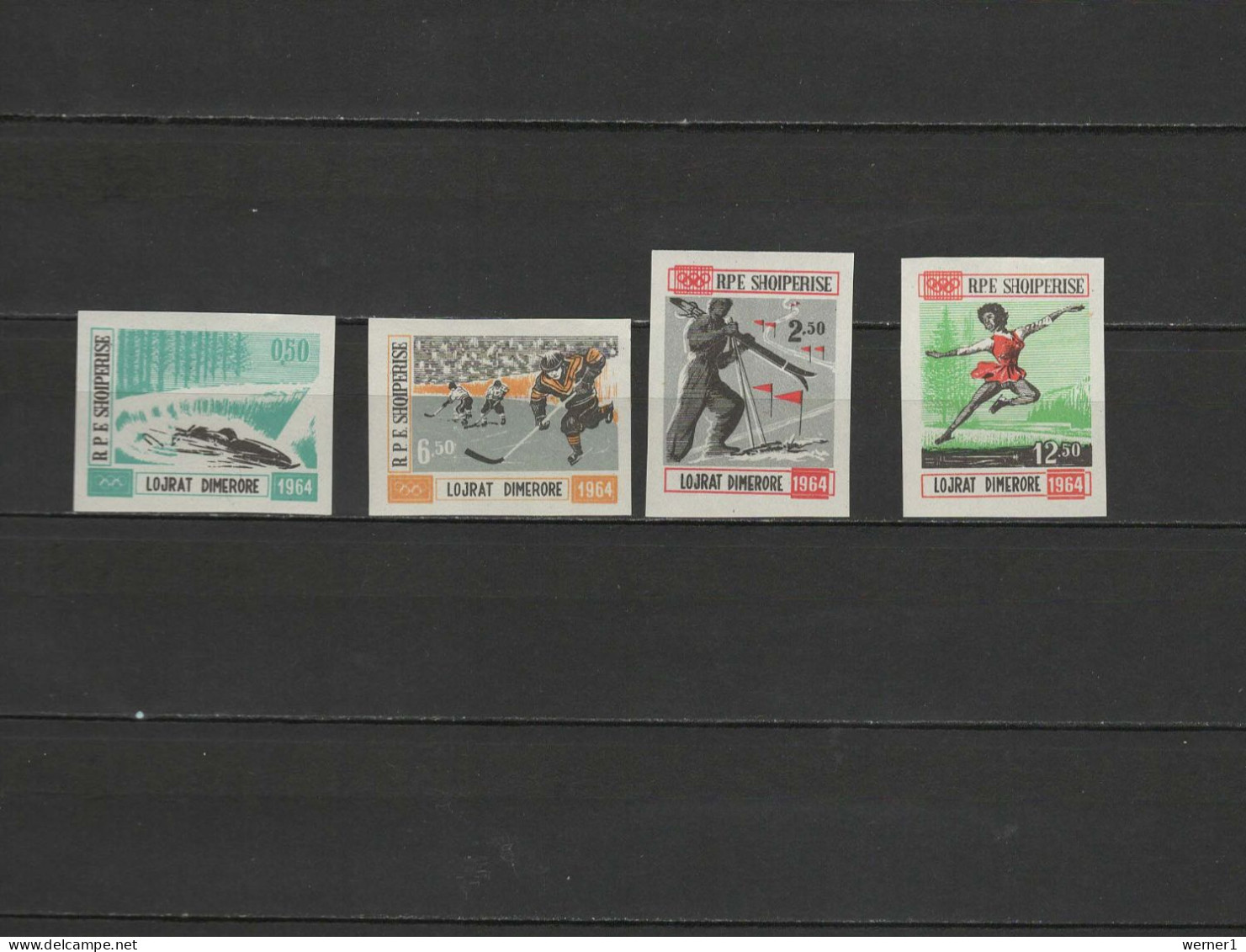 Albania 1963 Olympic Games Innsbruck Set Of 4 Imperf. MNH -scarce- - Hiver 1964: Innsbruck