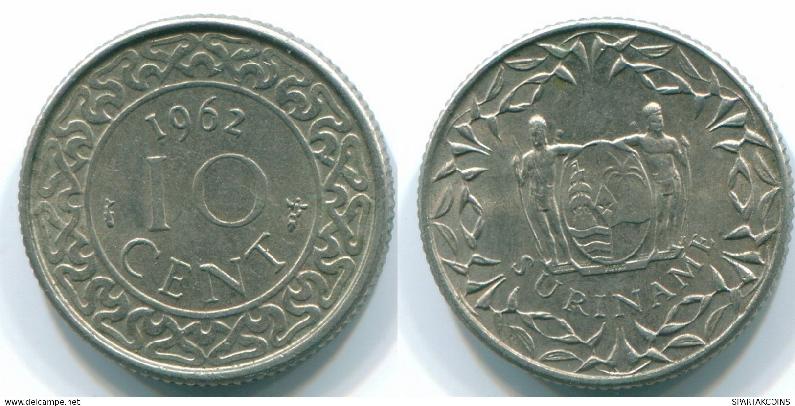 10 CENTS 1962 SURINAME NEERLANDÉS NETHERLANDS Nickel Colonial Moneda #S13192.E.A - Suriname 1975 - ...