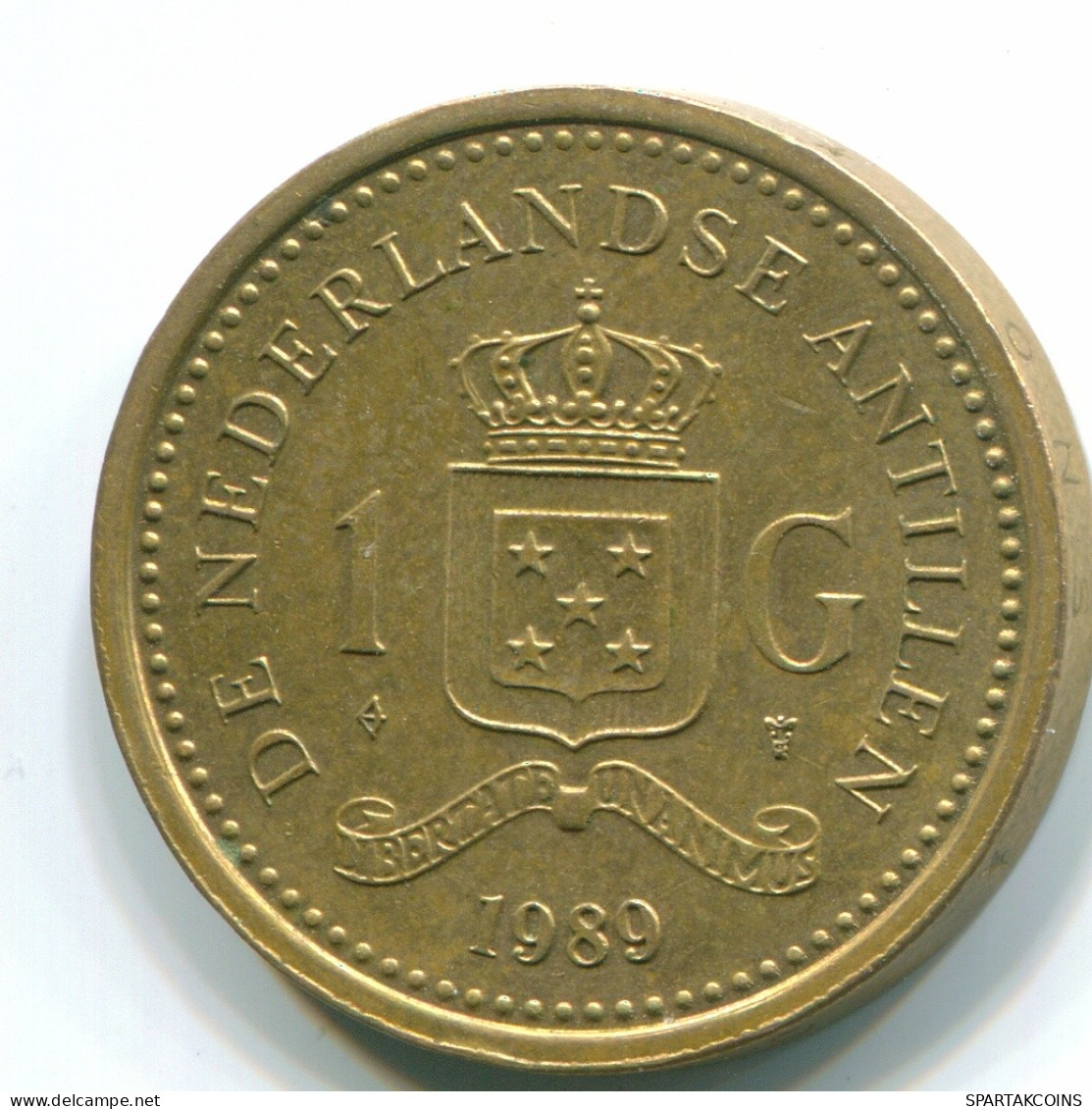 1 GULDEN 1989 NIEDERLÄNDISCHE ANTILLEN Aureate Steel Koloniale Münze #S12099.D.A - Niederländische Antillen