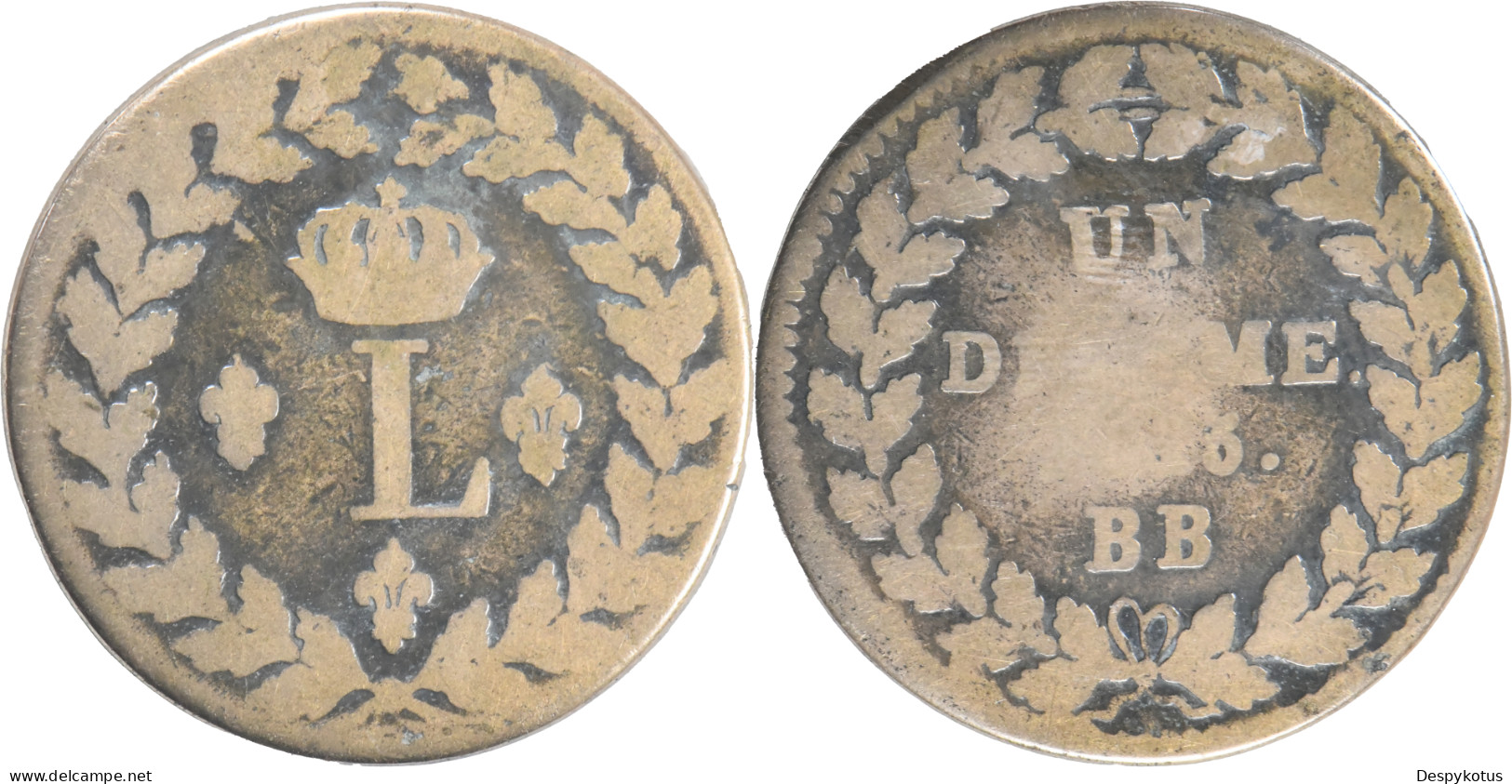 FRANCE - 1816 - UN DECIME AU L Couronné - Louis XVIII - Strasbourg (BB) - 20.020 - Andere & Zonder Classificatie